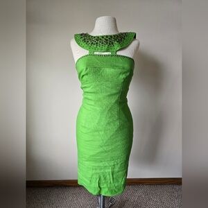 Adrianna Papell Green Mini Dress Womens Sz M.